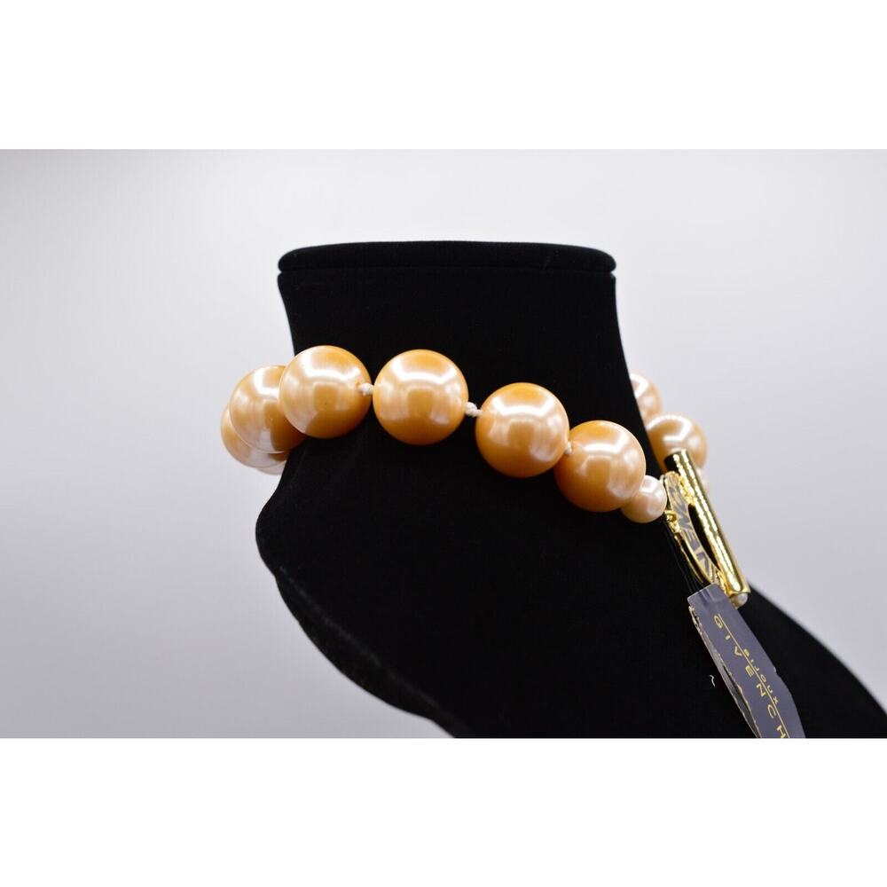 Givenchy Vintage Runway Logo Choker Necklace Chunky Pearl Bold NOS 1980s BinN - Picture 7 of 12